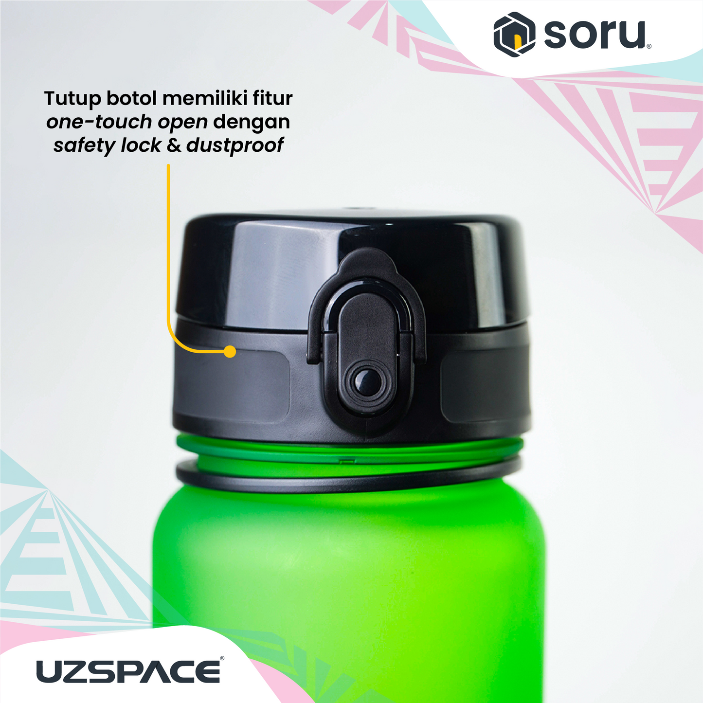 UZSPACE 3037 Botol Minum Olahraga Frosted Bottle 650ML USA Tritan