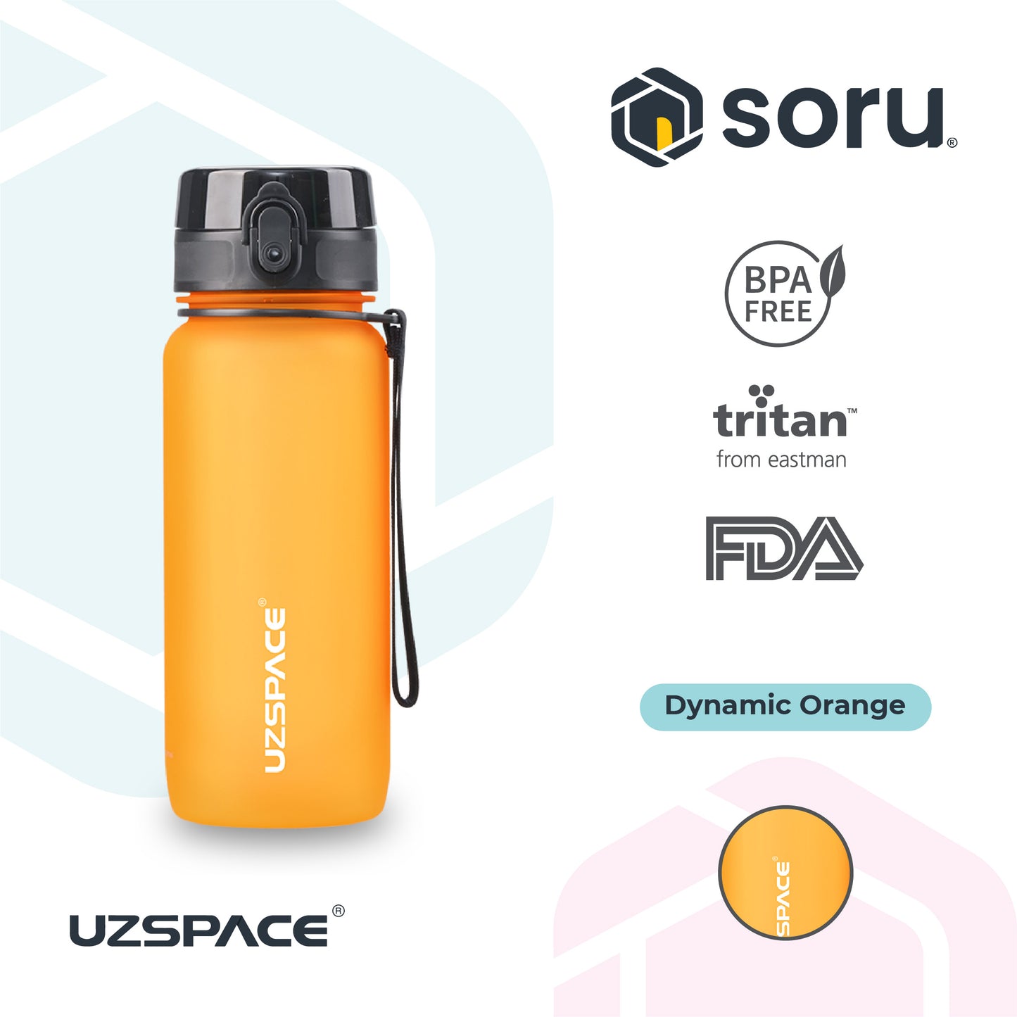 UZSPACE 3037 Botol Minum Olahraga Frosted Bottle 650ML USA Tritan