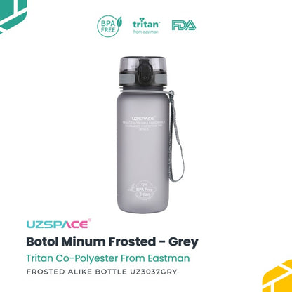 UZSPACE 3037 Botol Minum Olahraga Frosted Bottle 650ML USA Tritan