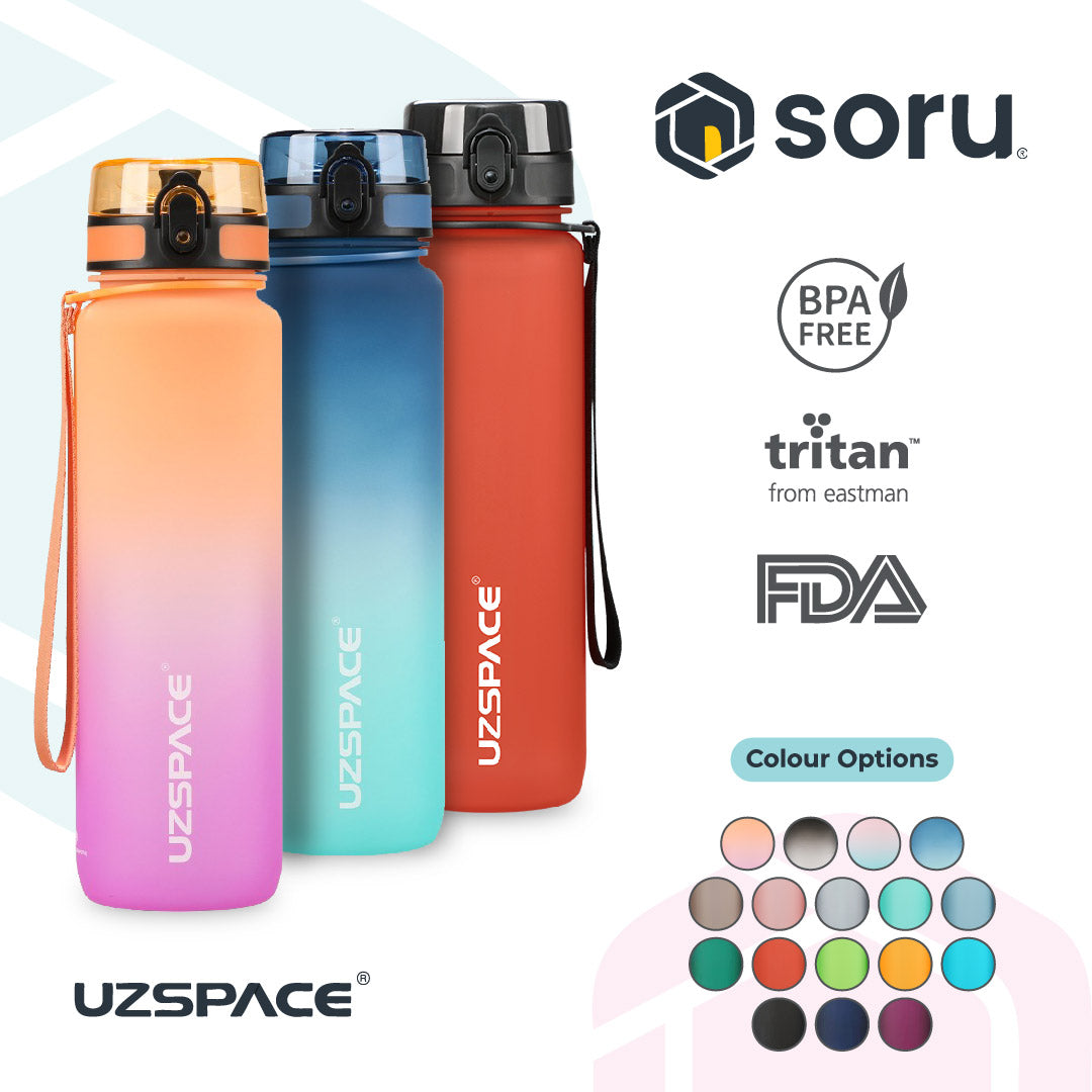 UZSPACE 3038 Botol Minum Olahraga Frosted Bottle 1000ML USA Tritan