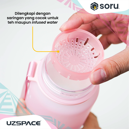 UZSPACE 3038 Botol Minum Olahraga Frosted Bottle 1000ML USA Tritan