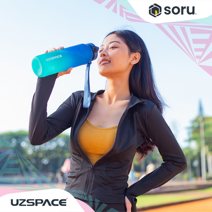 UZSPACE 3038 Botol Minum Olahraga Frosted Bottle 1000ML USA Tritan