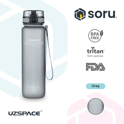 UZSPACE 3038 Botol Minum Olahraga Frosted Bottle 1000ML USA Tritan