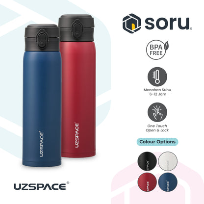 UZSPACE 4076 Botol Tumbler Thermos Air Panas Stainless Steel SUS 316