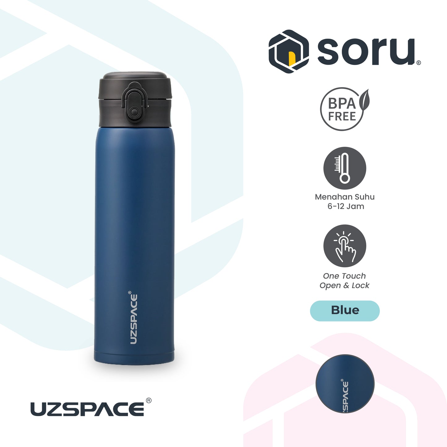 UZSPACE 4076 Botol Tumbler Thermos Air Panas Stainless Steel SUS 316