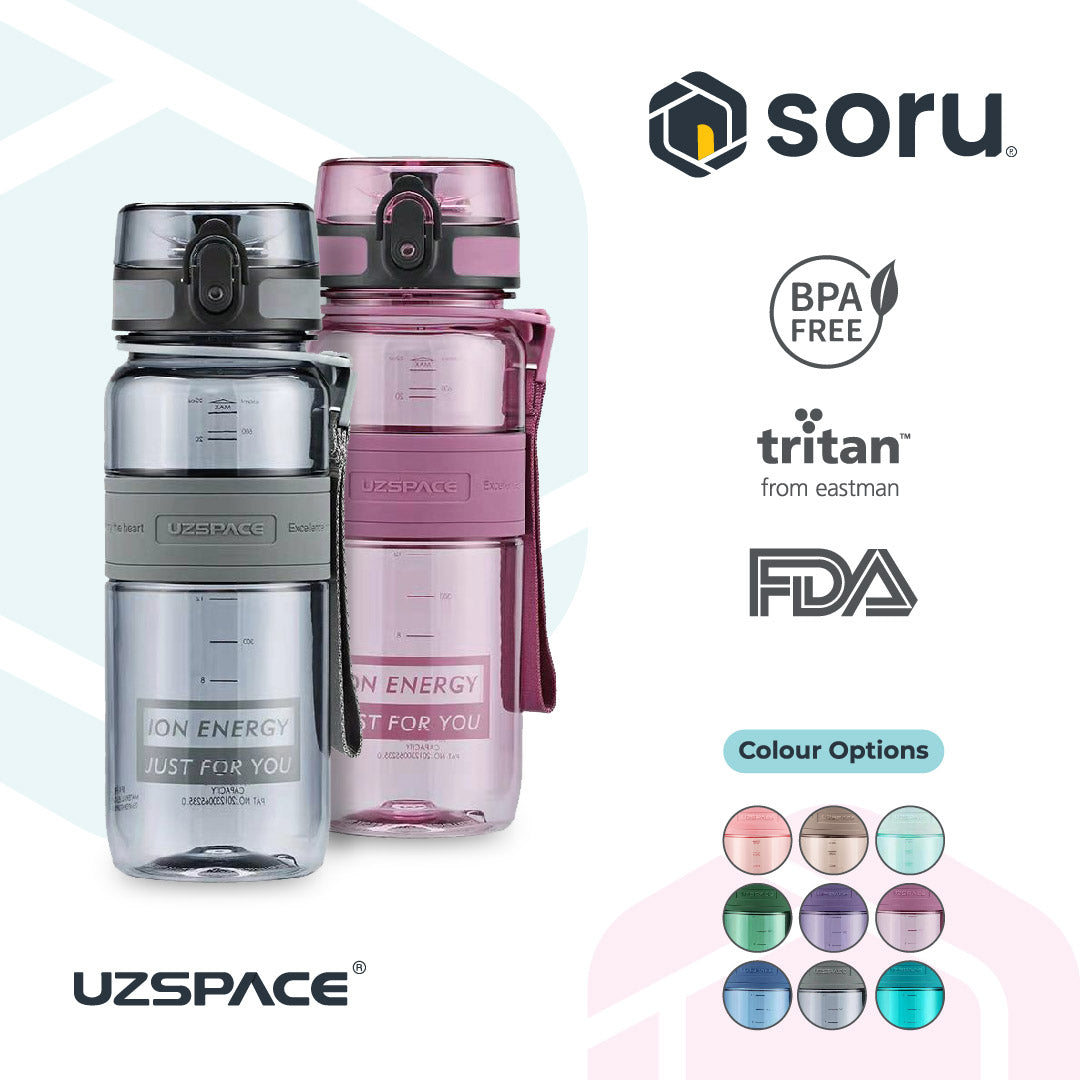 UZSPACE 5029 Botol Minum Olahraga Sedang 650 ML USA Tritan