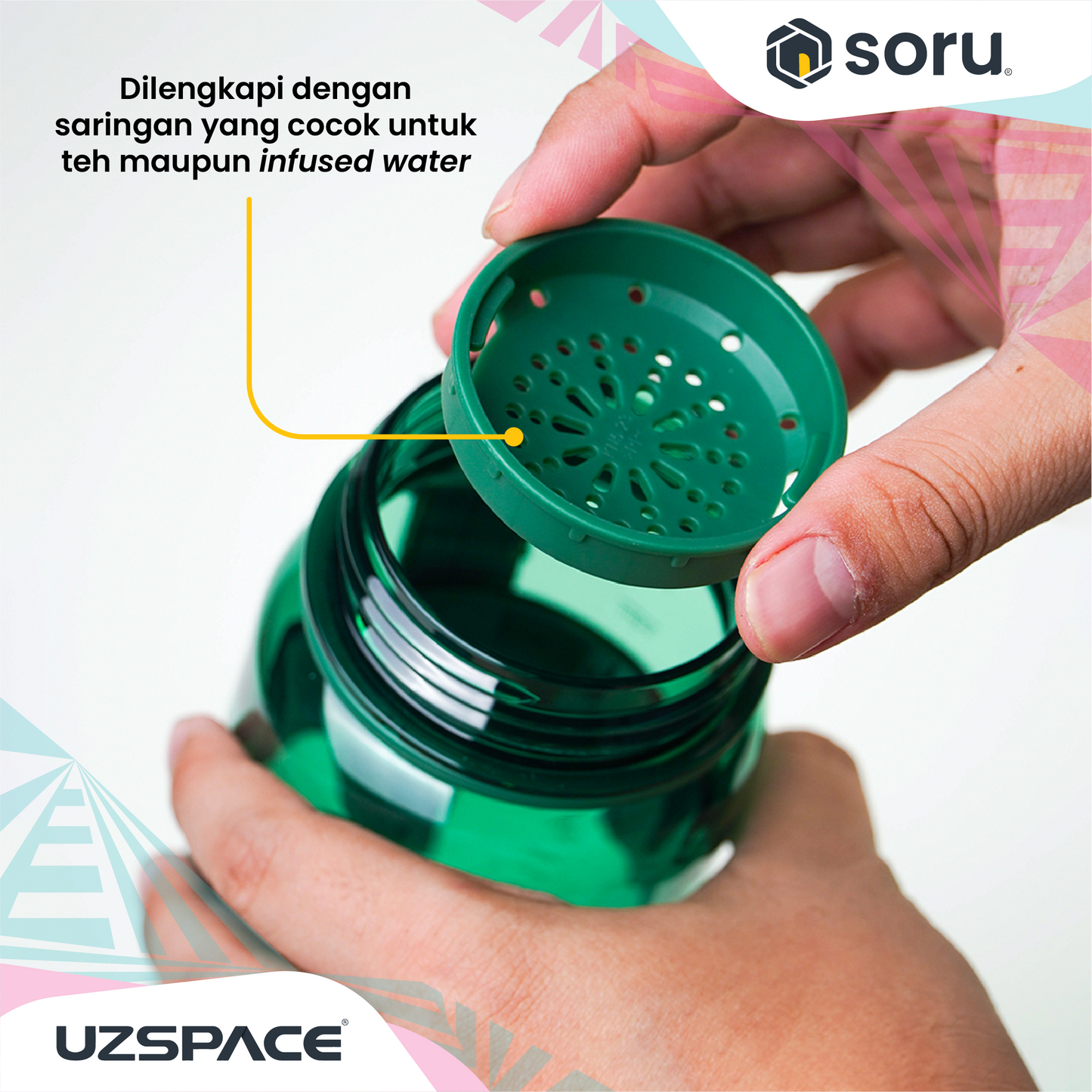 UZSPACE 5029 Botol Minum Olahraga Sedang 650 ML USA Tritan