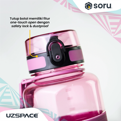 UZSPACE 5032 Botol Minum Olahraga Besar 1.5 Liter USA Tritan