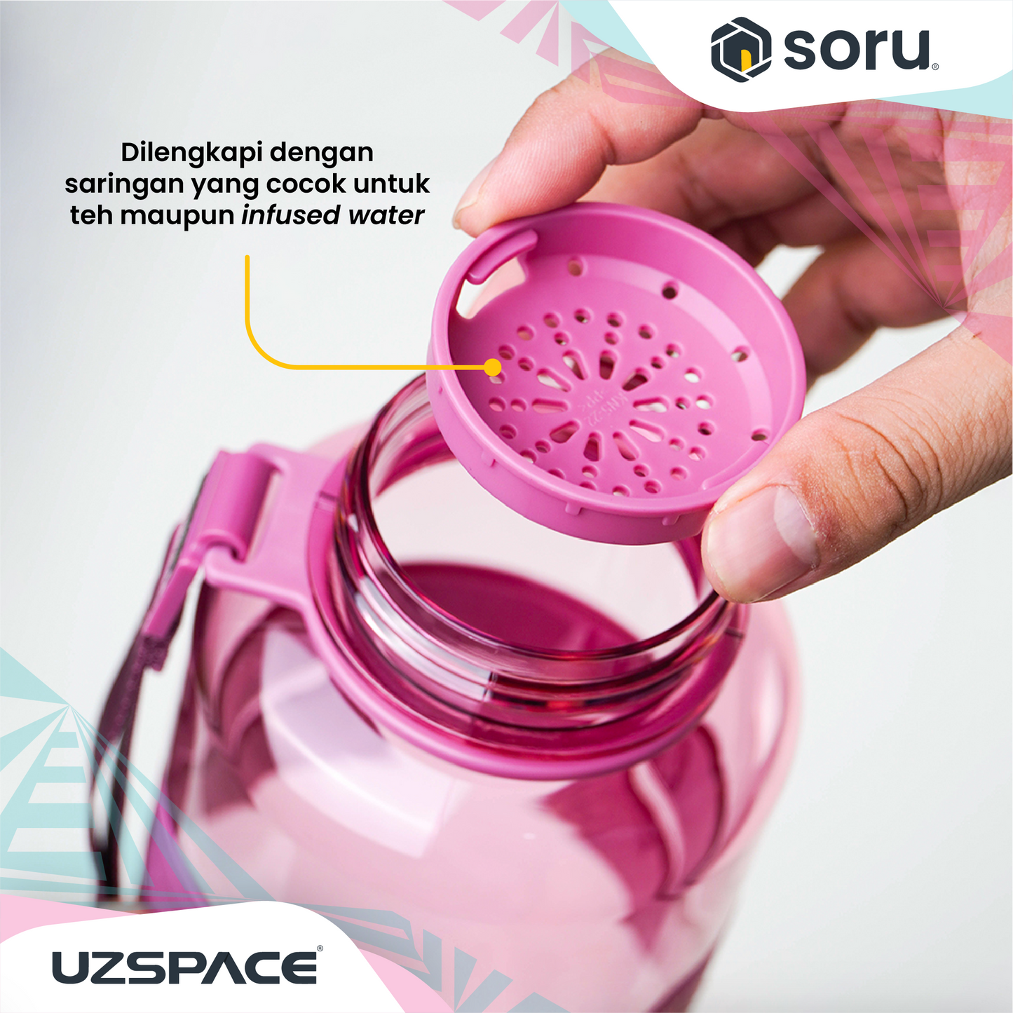 UZSPACE 5032 Botol Minum Olahraga Besar 1.5 Liter USA Tritan