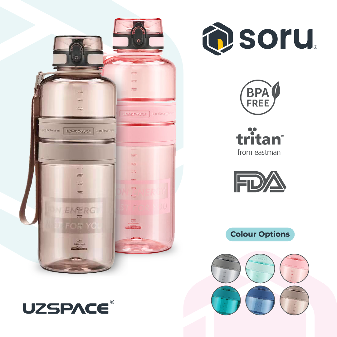 UZSPACE 5038 Botol Minum Olahraga Besar 2 Liter USA Tritan