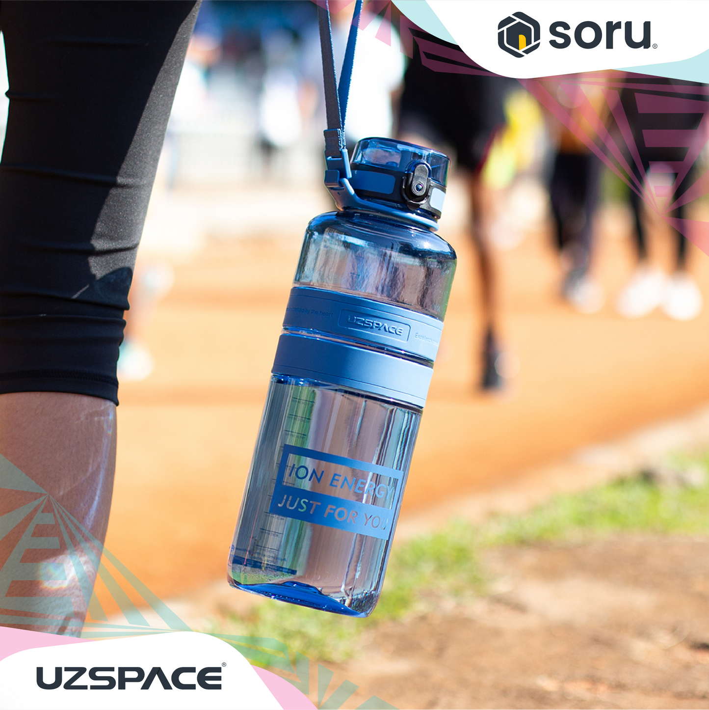 UZSPACE 5038 Botol Minum Olahraga Besar 2 Liter USA Tritan