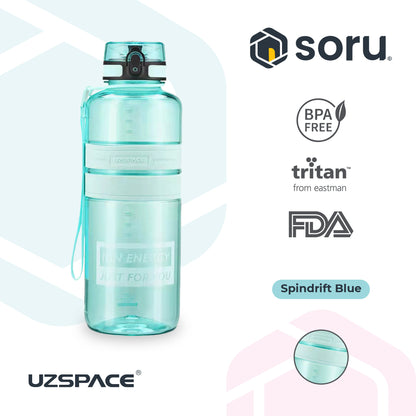 UZSPACE 5038 Botol Minum Olahraga Besar 2 Liter USA Tritan