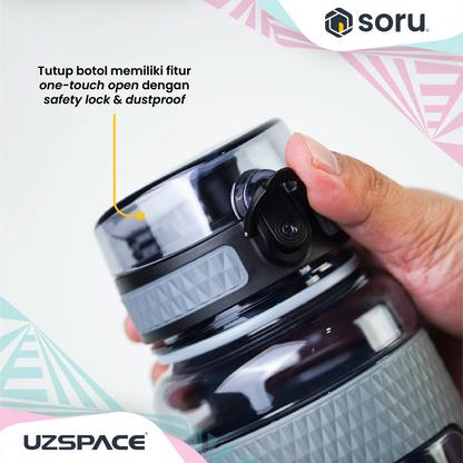 UZSPACE 5046 Botol Minum Olahraga Besar Sport Bottle 950ml USA Tritan