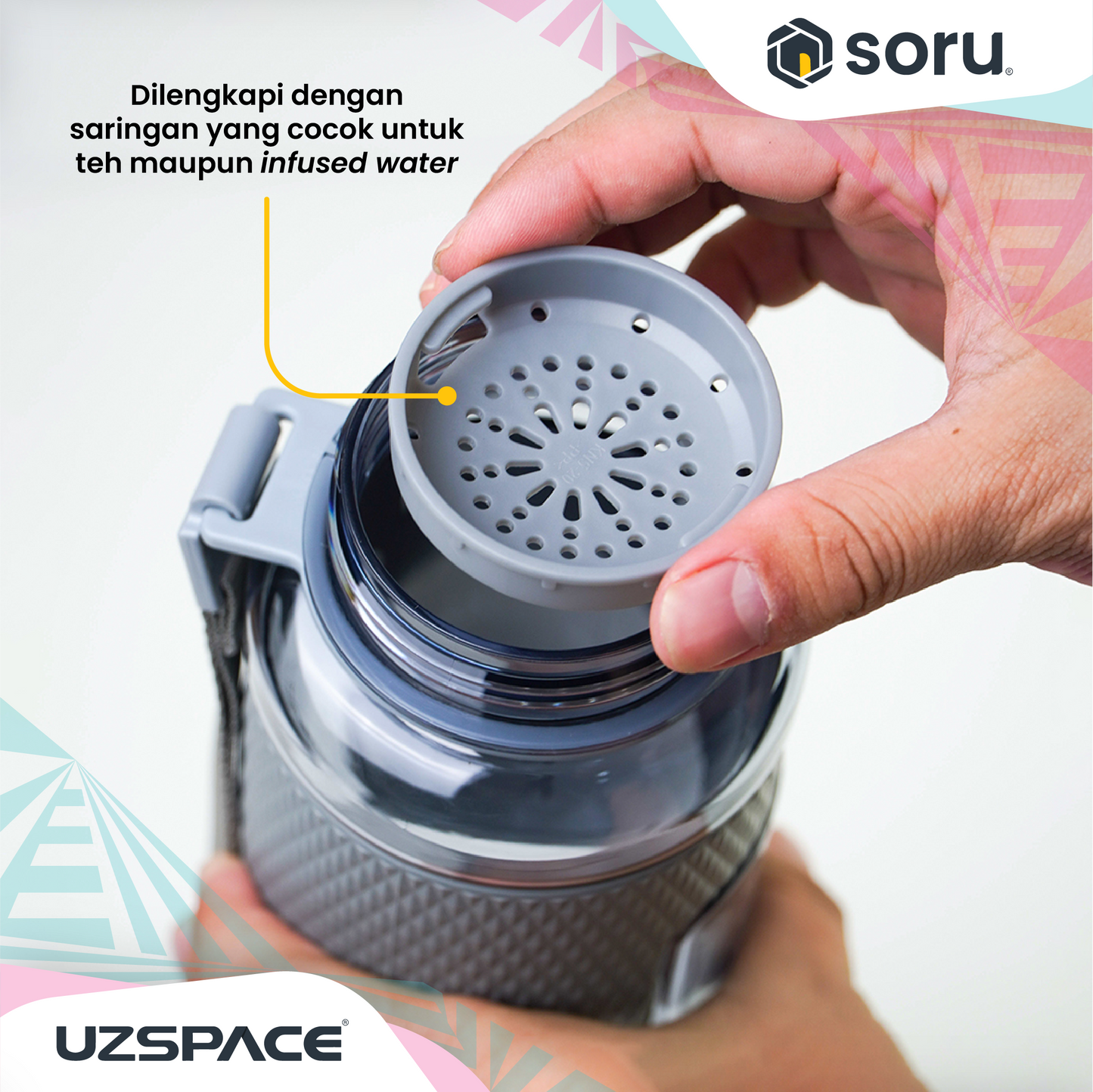 UZSPACE 5046 Botol Minum Olahraga Besar Sport Bottle 950ml USA Tritan