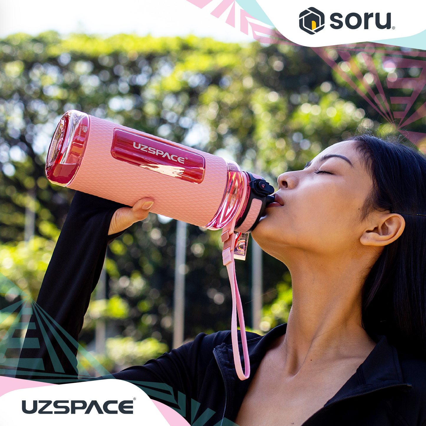 UZSPACE 5046 Botol Minum Olahraga Besar Sport Bottle 950ml USA Tritan