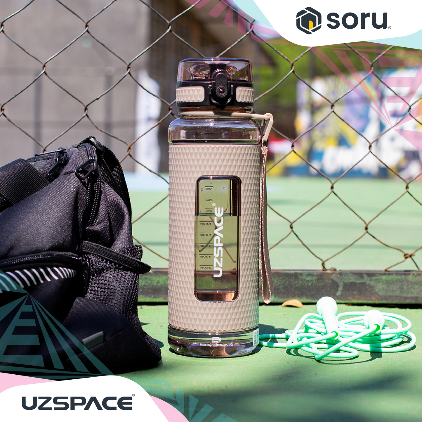 UZSPACE 5046 Botol Minum Olahraga Besar Sport Bottle 950ml USA Tritan