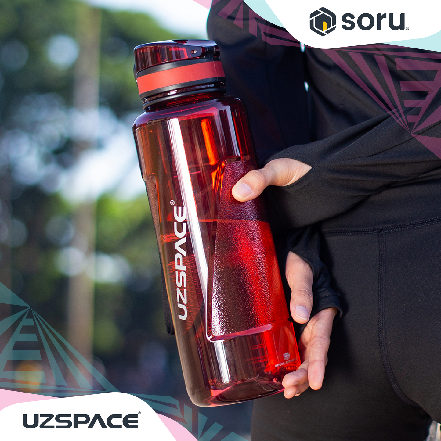 UZSPACE 6062 Botol Minum Olahraga Besar 1.5 Liter USA Tritan