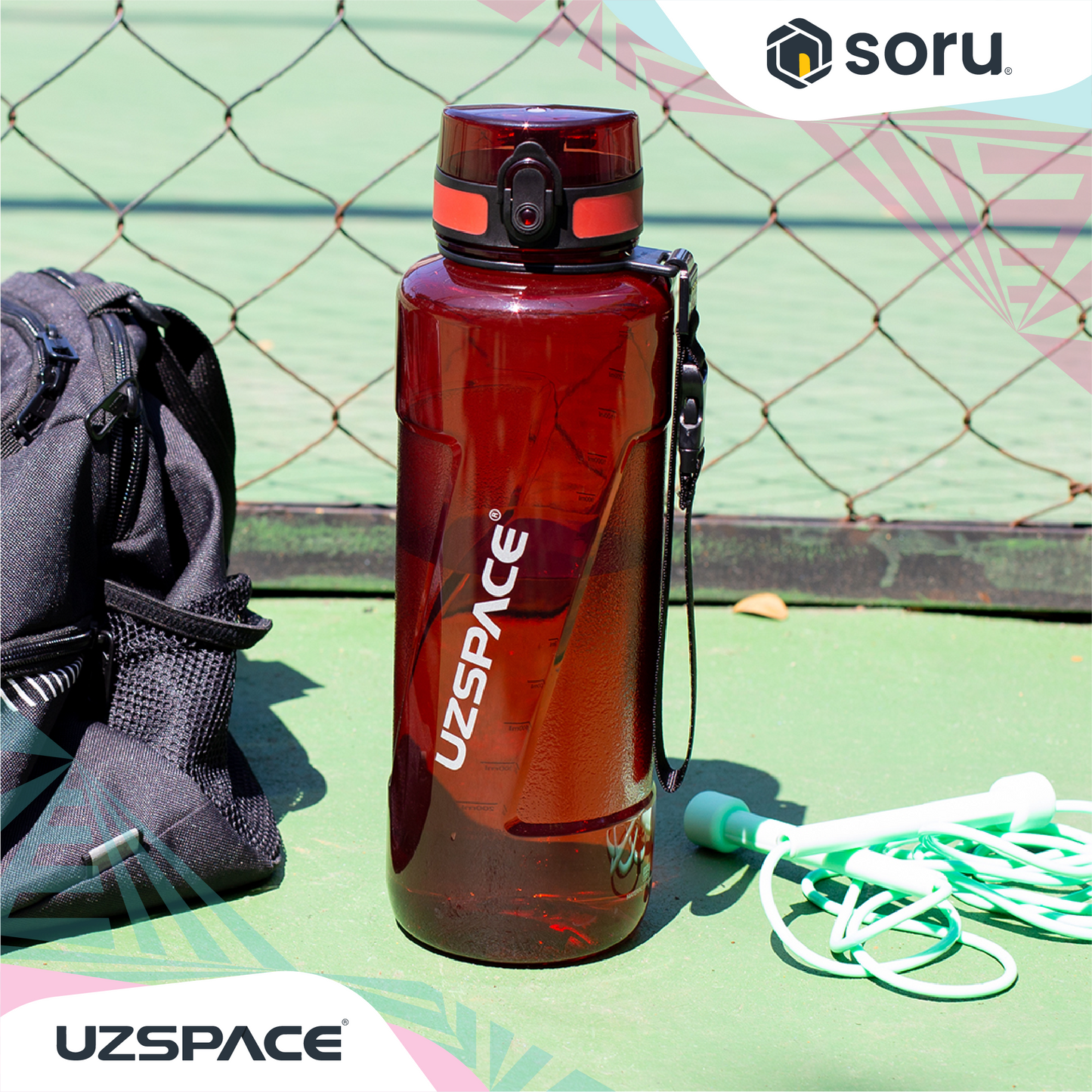 UZSPACE 6062 Botol Minum Olahraga Besar 1.5 Liter USA Tritan