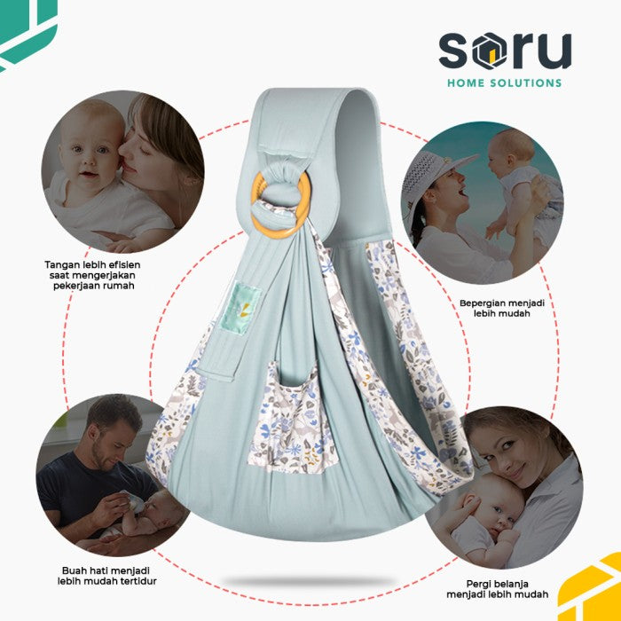 Aixintu Gendongan Bayi Samping Ibu Menyusui Celemek Sling Baby Carrier