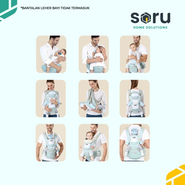 AIXINTU Gendongan Bayi Hip Seat Baby Carrier Premium 4 in 1 Ergonomis