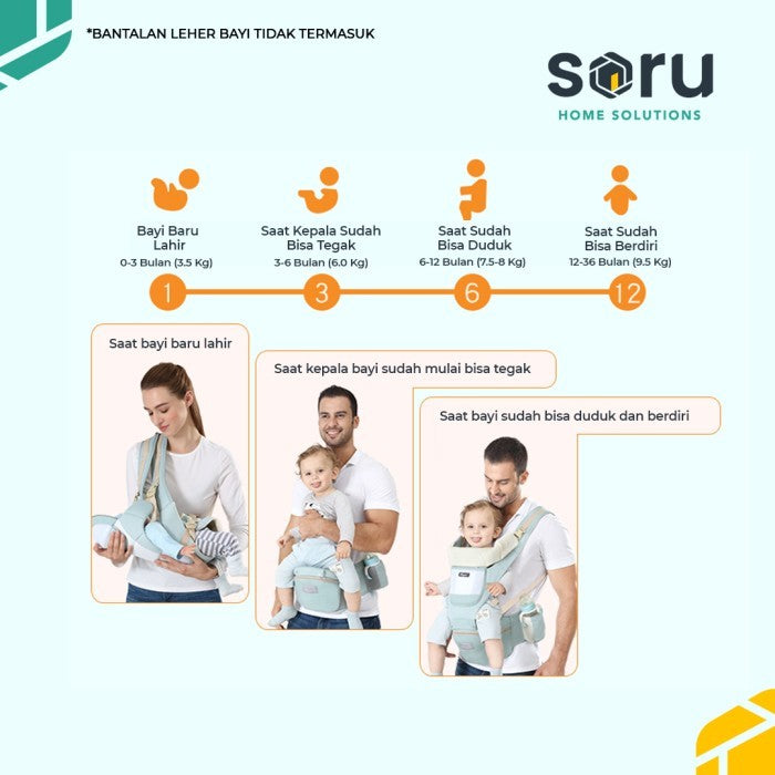 AIXINTU Gendongan Bayi Hip Seat Baby Carrier Premium 4 in 1 Ergonomis