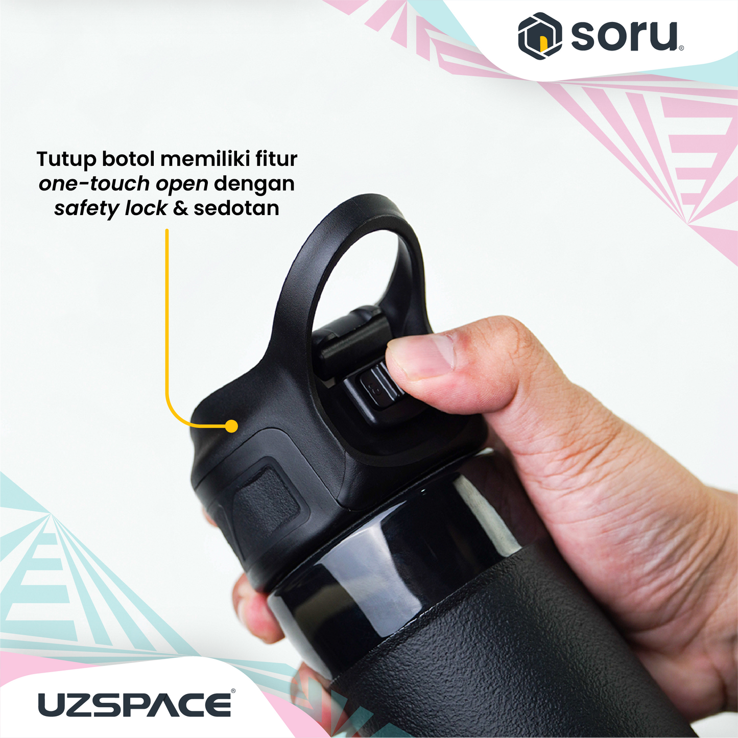 UZSPACE 9001 Botol Minum Anak Sedotan Straw Bottle 470ml USA Tritan