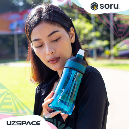 UZSPACE 9001 Botol Minum Anak Sedotan Straw Bottle 470ml USA Tritan