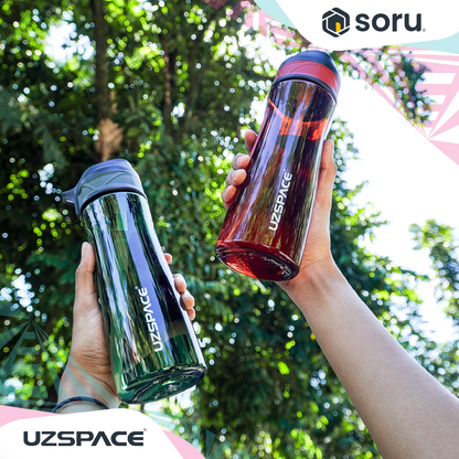 UZSPACE 9002 Botol Minum Sedotan Straw Bottle 670ml USA Tritan