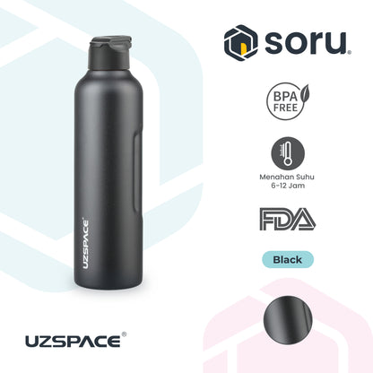 UZSPACE 9018 Botol Tumbler Thermos Sedotan 1 Liter Stainless SUS 316