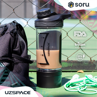 UZSPACE 9022 Botol Shaker Fitness Olahraga 500ml USA Tritan