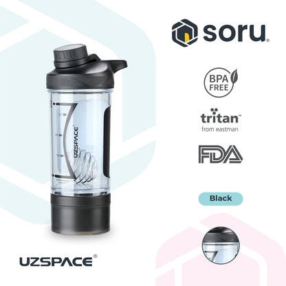 UZSPACE 9022 Botol Shaker Fitness Olahraga 500ml USA Tritan