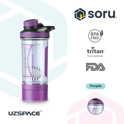 UZSPACE 9022 Botol Shaker Fitness Olahraga 500ml USA Tritan