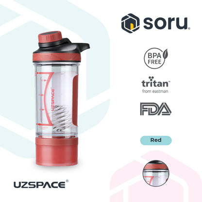 UZSPACE 9022 Botol Shaker Fitness Olahraga 500ml USA Tritan