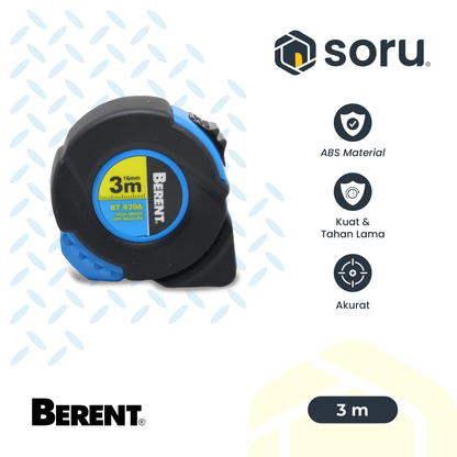 BERENT Measuring Tape (Meteran) 3, 5, 7.5, 10 Meter Alat Ukur Industri