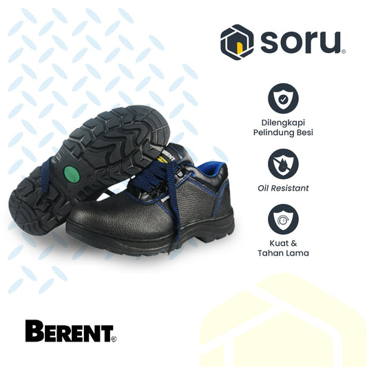 BERENT Sepatu Proyek Safety Shoes Pendek Ujung Besi Outdoor