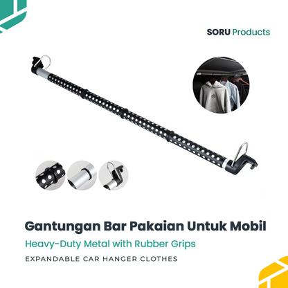 Gantungan Bar Pakaian & Baju Mobil Expandable Car Hanger Clothes