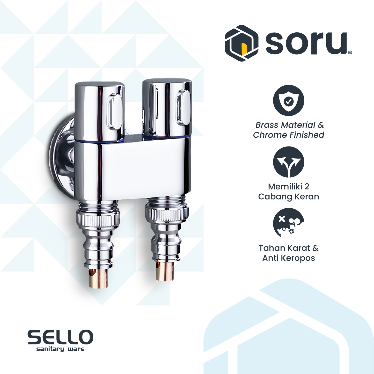 Sello Washing Tap Kran / Keran Mesin Cuci 2 Outlet SL9621