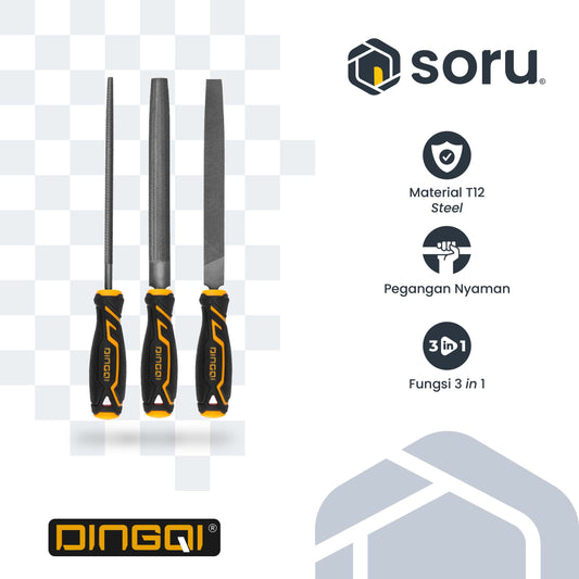 DINGQI Kikir Besi 3 Pcs SET Steel File DQ64006