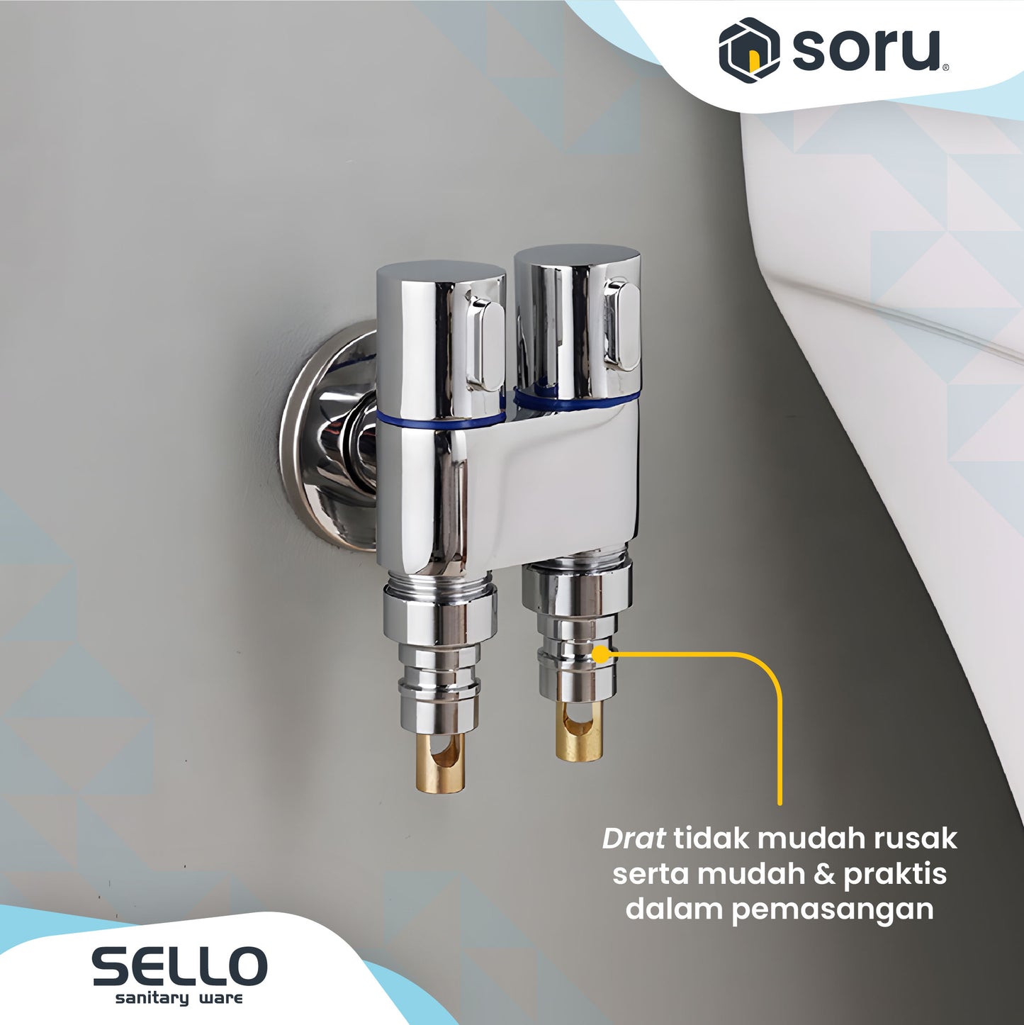 Sello Washing Tap Kran / Keran Mesin Cuci 2 Outlet SL9621