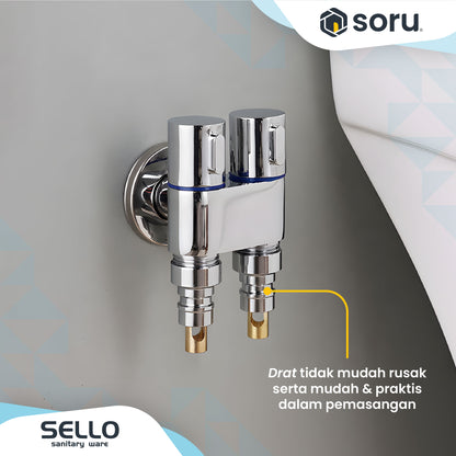 Sello Washing Tap Kran / Keran Mesin Cuci 2 Outlet SL9621