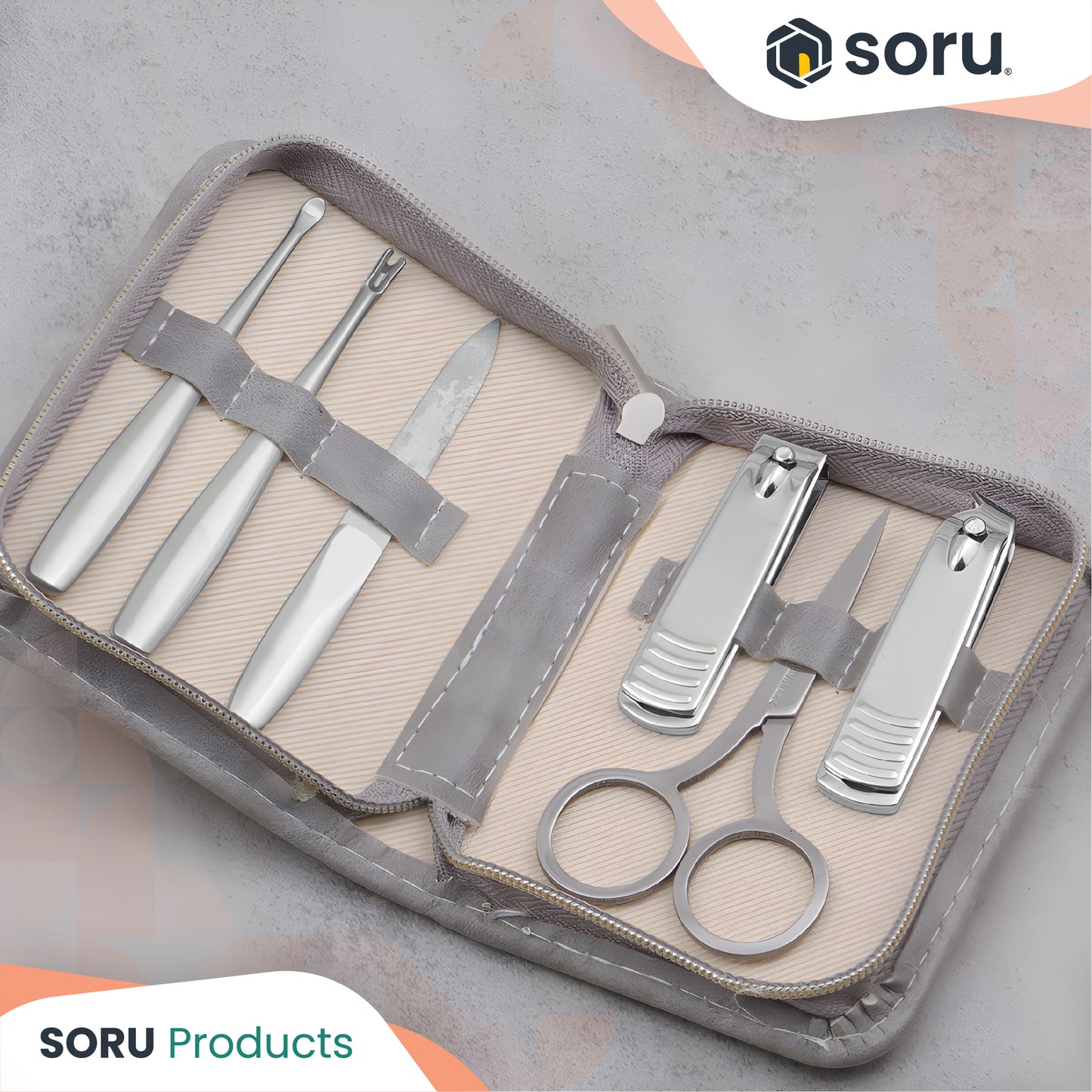 Gunting Kuku Nail Clipper Set 6pcs Grey 7035A