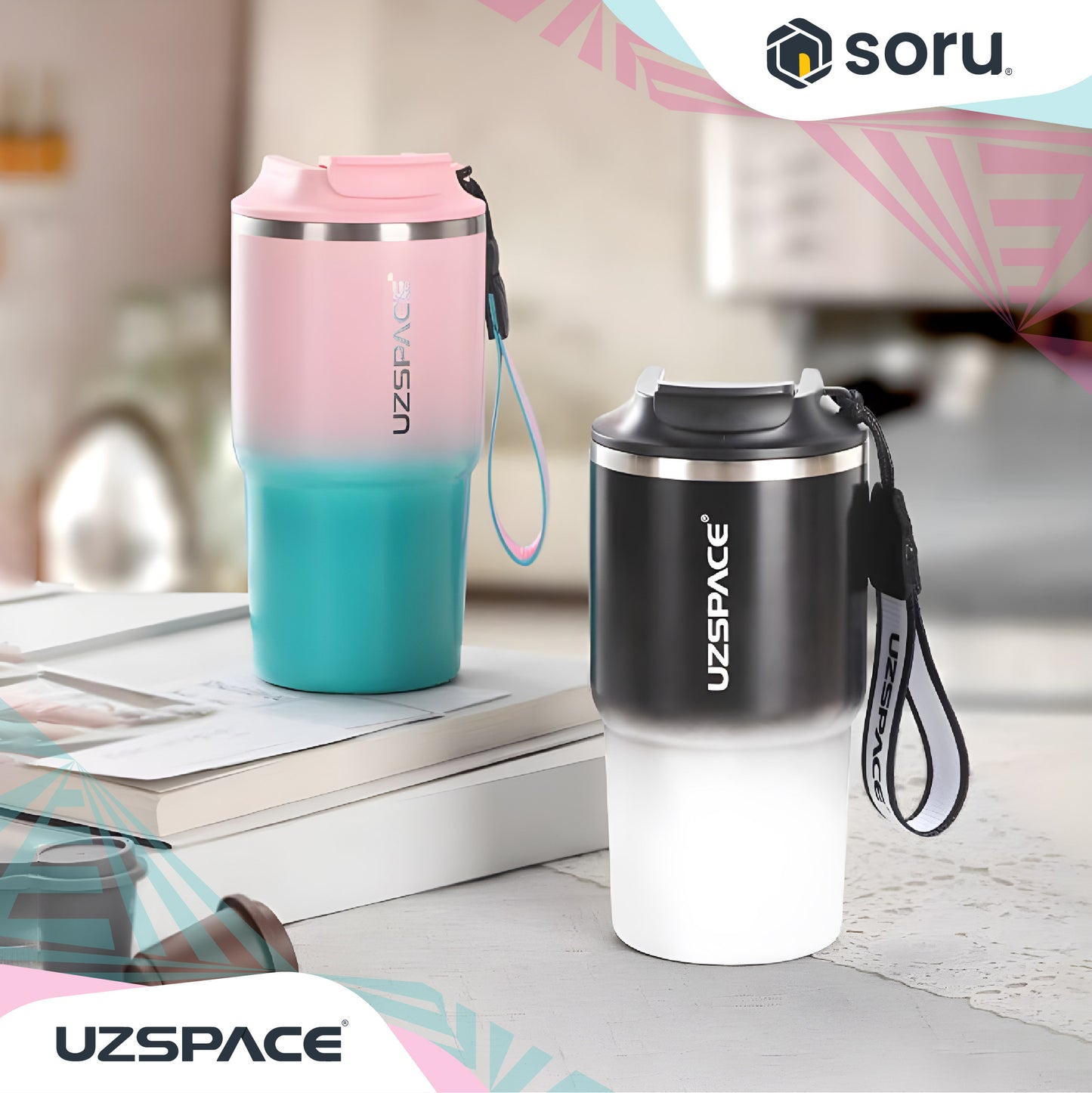 Uzspace Tumbler Coffee Mug 580ml SUS316 Vacum Insulated