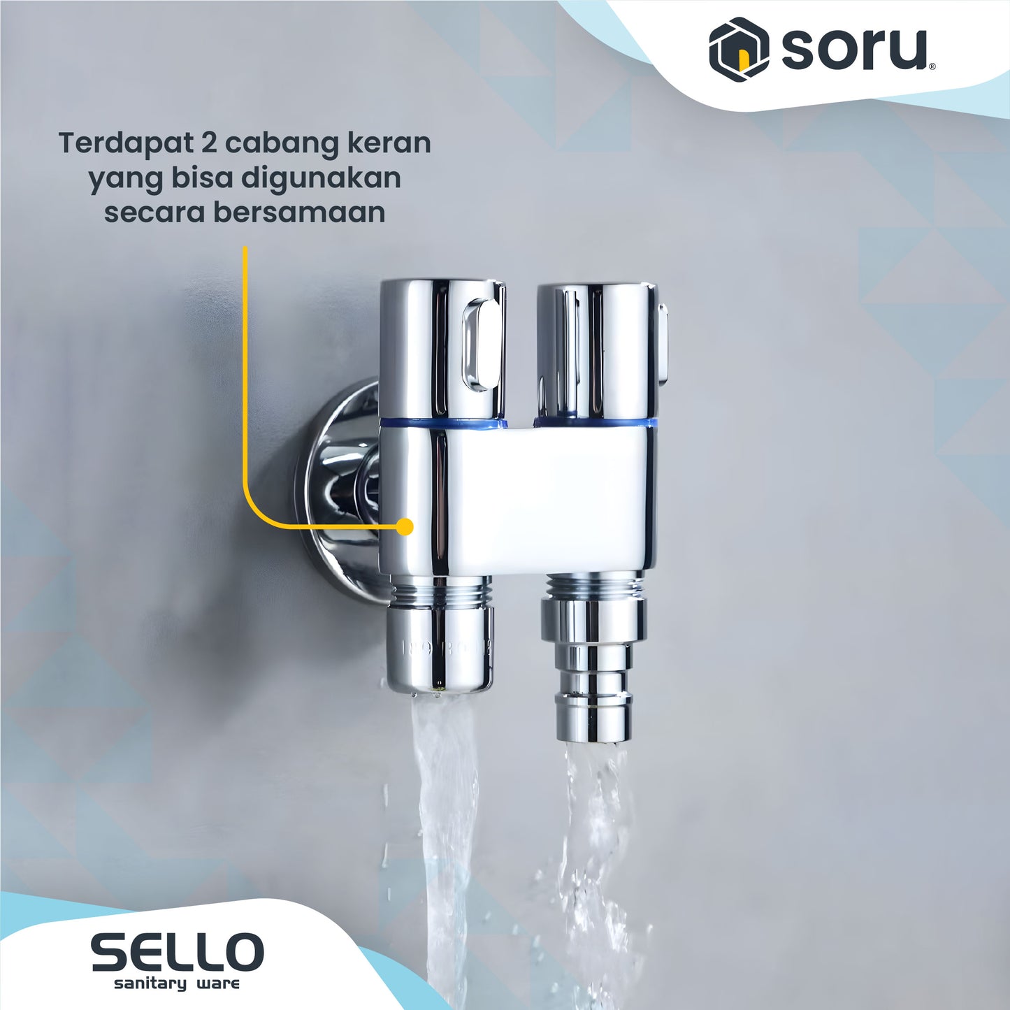 Sello Washing Tap Kran / Keran Mesin Cuci 2 Outlet SL9621