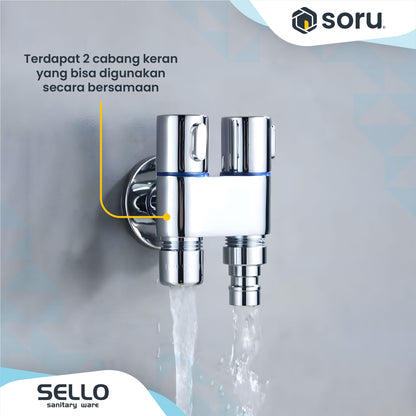 Sello Washing Tap Kran / Keran Mesin Cuci 2 Outlet SL9621