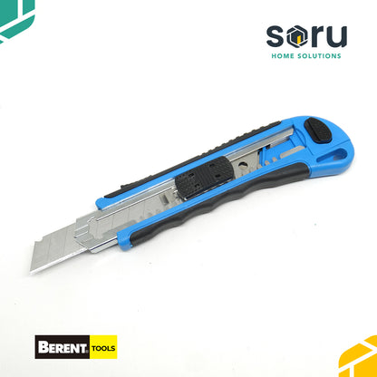 BERENT Cutter Besar 18 mm Handle Karet Biru BT6068