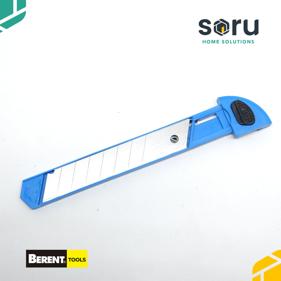 BERENT Cutter Besar 18 mm Handle Karet Biru BT6068