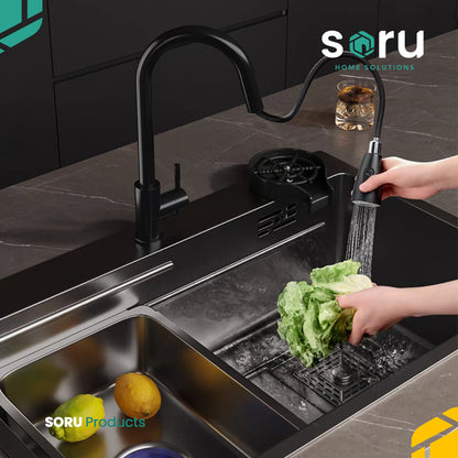 Set Kitchen Sink Stainless Steel SUS304 & Pembersih Gelas