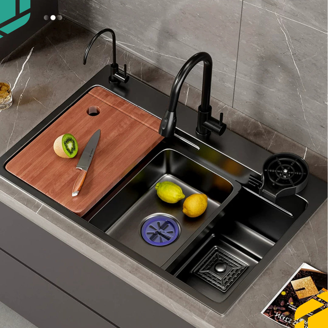 Set Kitchen Sink Stainless Steel SUS304 & Pembersih Gelas