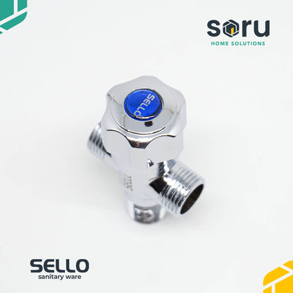 SELLO Stop Kran WC Cabang 1/2" / Keran T Jet Shower Kloset SL9711