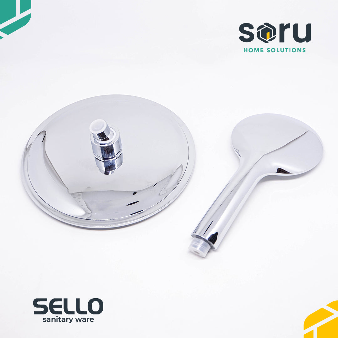 SELLO Set Shower Tiang Chrome Column Set - Model Tombol - Mixer SL9817